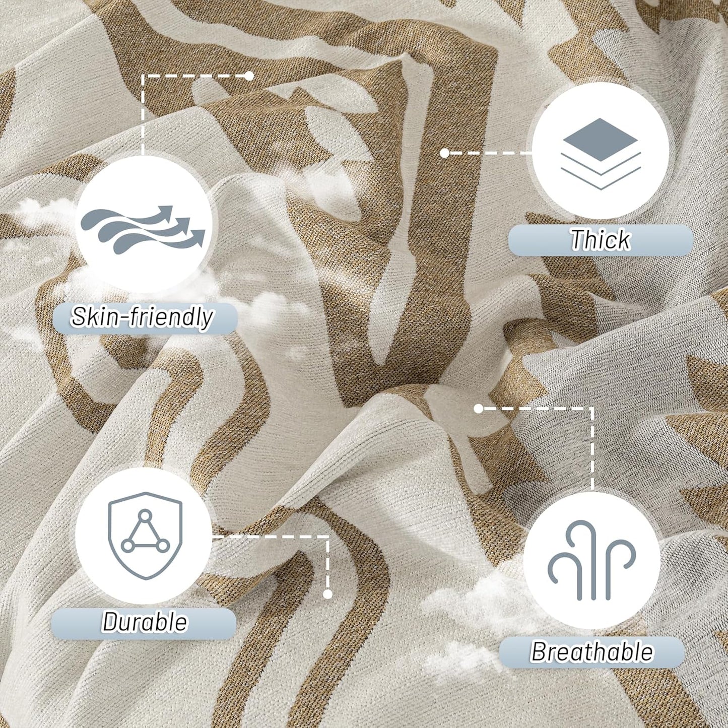 MYSKY HOME Sectional Couch Cover Khaki Boho Geometric Sofa Covers for Sectional Sofa L Shape Chenille Couch Protector for Dogs Pets Couch Throw Cover Washable Durable for Home Decor, 71" X118"