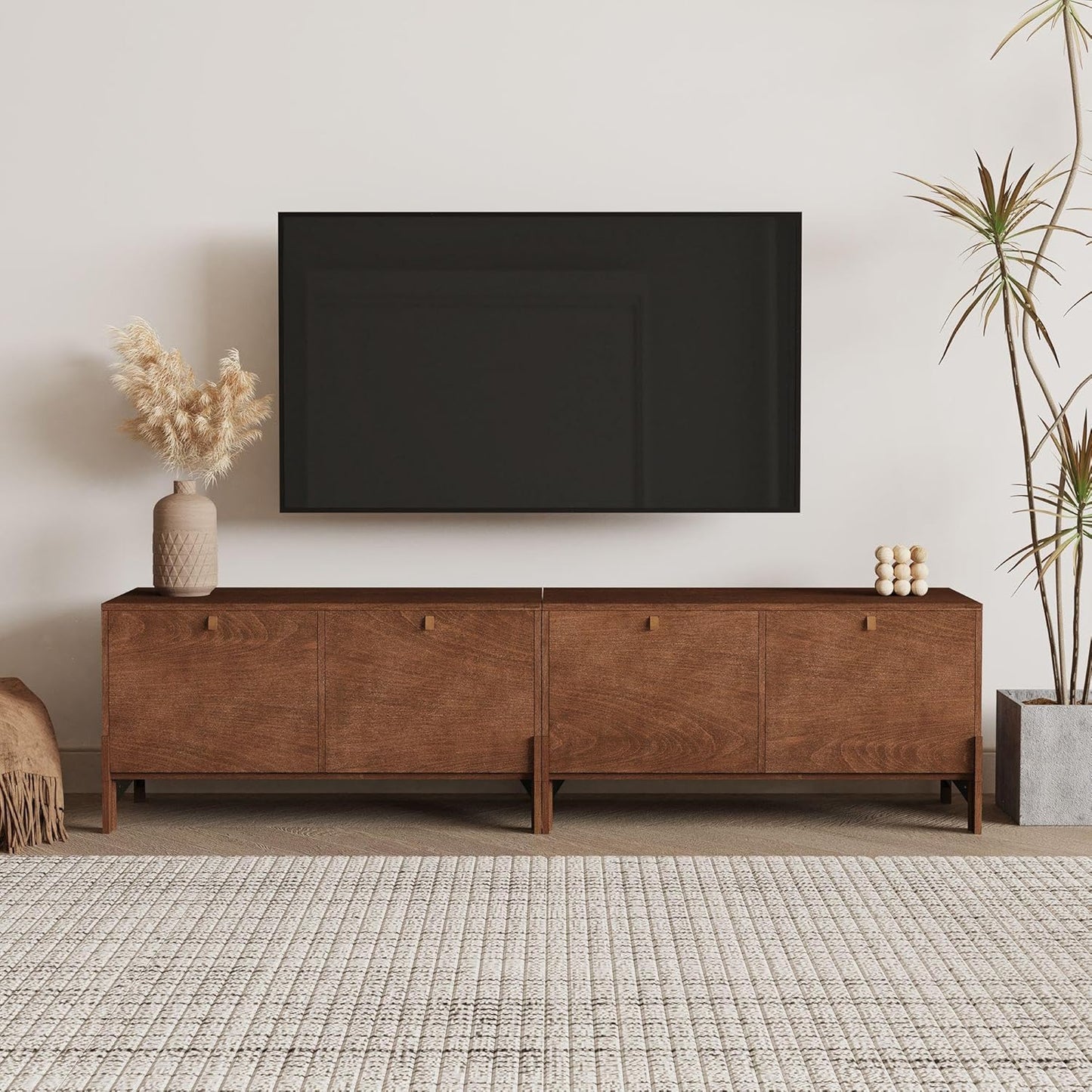 Sebastack Coffee Table, Expandable Entertainment Center and Media Console with Storage and Drawer,Wooden Furniture for Living Room, Bedroom，31 inch Width Walnut Color