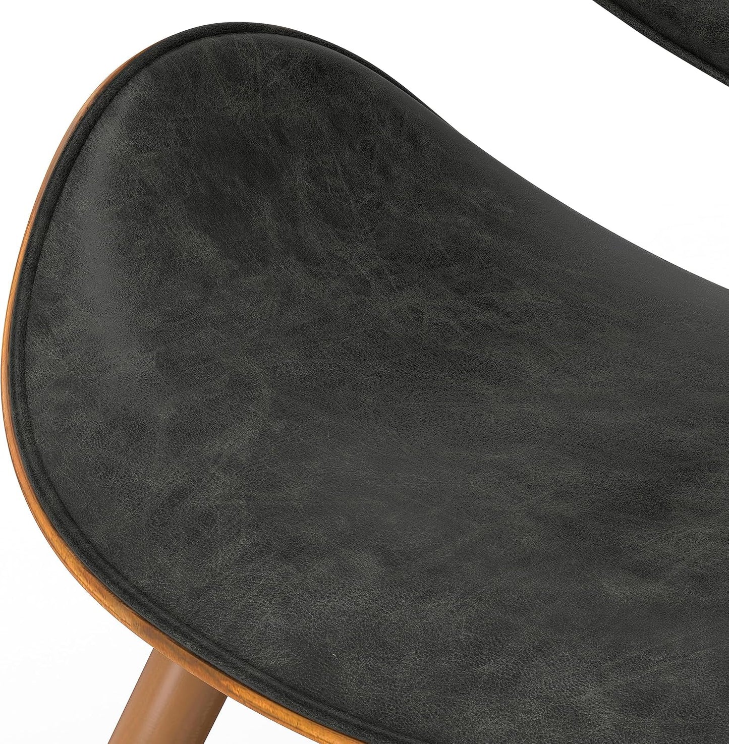 SIMPLIHOME Marana Dining Chair in Distressed Slate Grey Vegan Leather, 20.7 x 21.3 x 29.3 inches, Bentwood Backrest with Contoured Seat for Dining Room or Kitchen