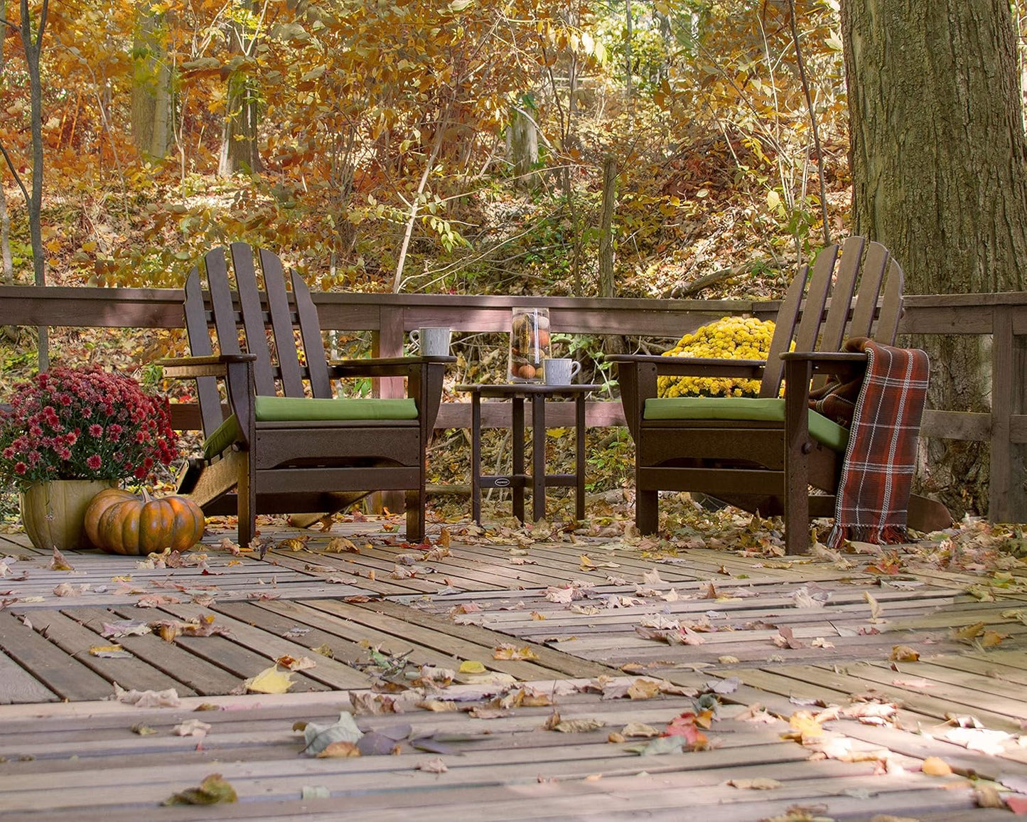 POLYWOOD AD5030MA Classic Folding Adirondack Chair, 35.00" x 29" x 35.00", Mahogany
