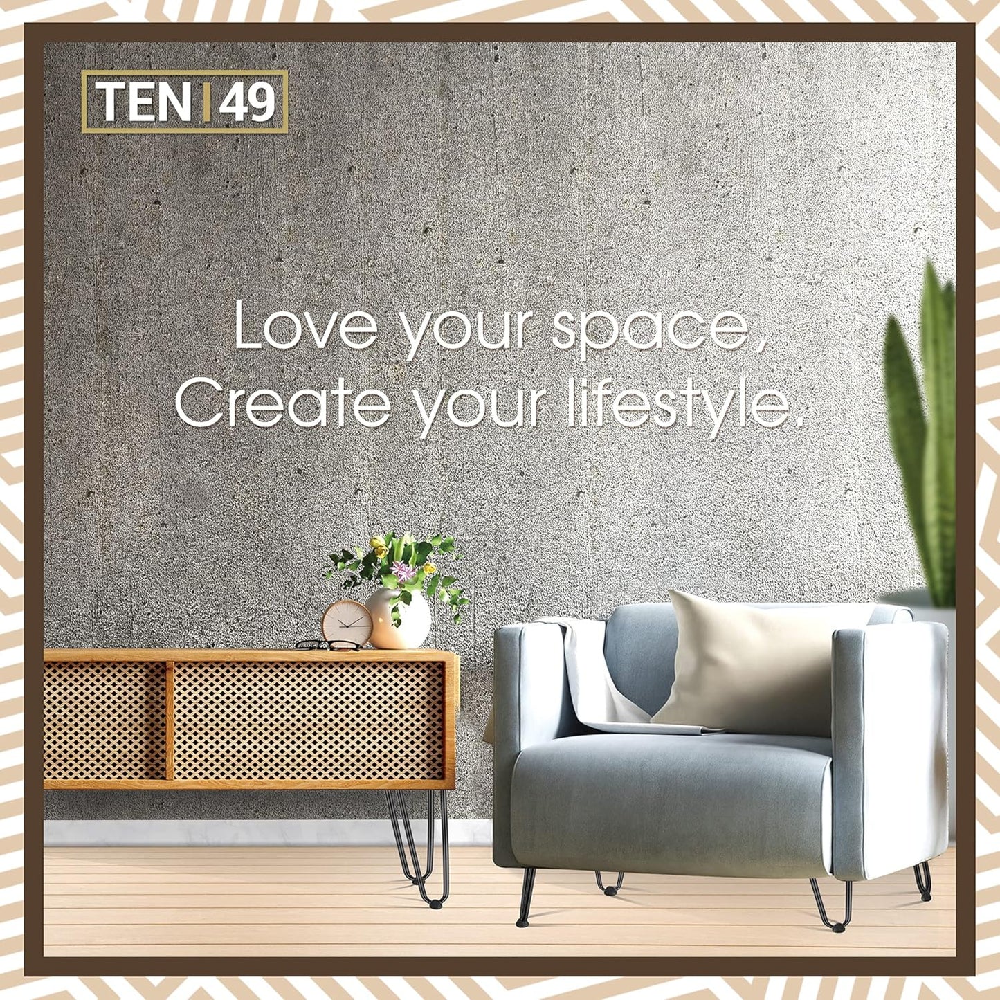 TEN49 Heavy Duty Hairpin Table Leg - 12 Inch Industrial Furniture Legs - Raw Steel Color Solid Rods Metal Leg for Table - Fit for Mid-Century Modern Bed End, Coffee Table, TV Stand, Chair Legs