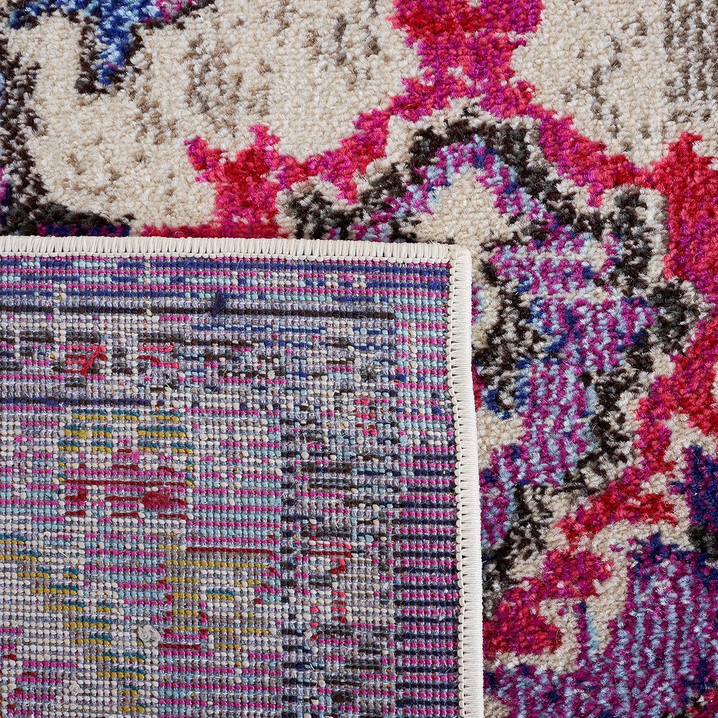 SAFAVIEH Monaco Collection Accent Rug - 2'2" x 4', Violet & Fuchsia, Medallion Distressed Design, Non-Shedding & Easy Care, Ideal for High Traffic Areas in Entryway, Living Room, Bedroom (MNC243P)