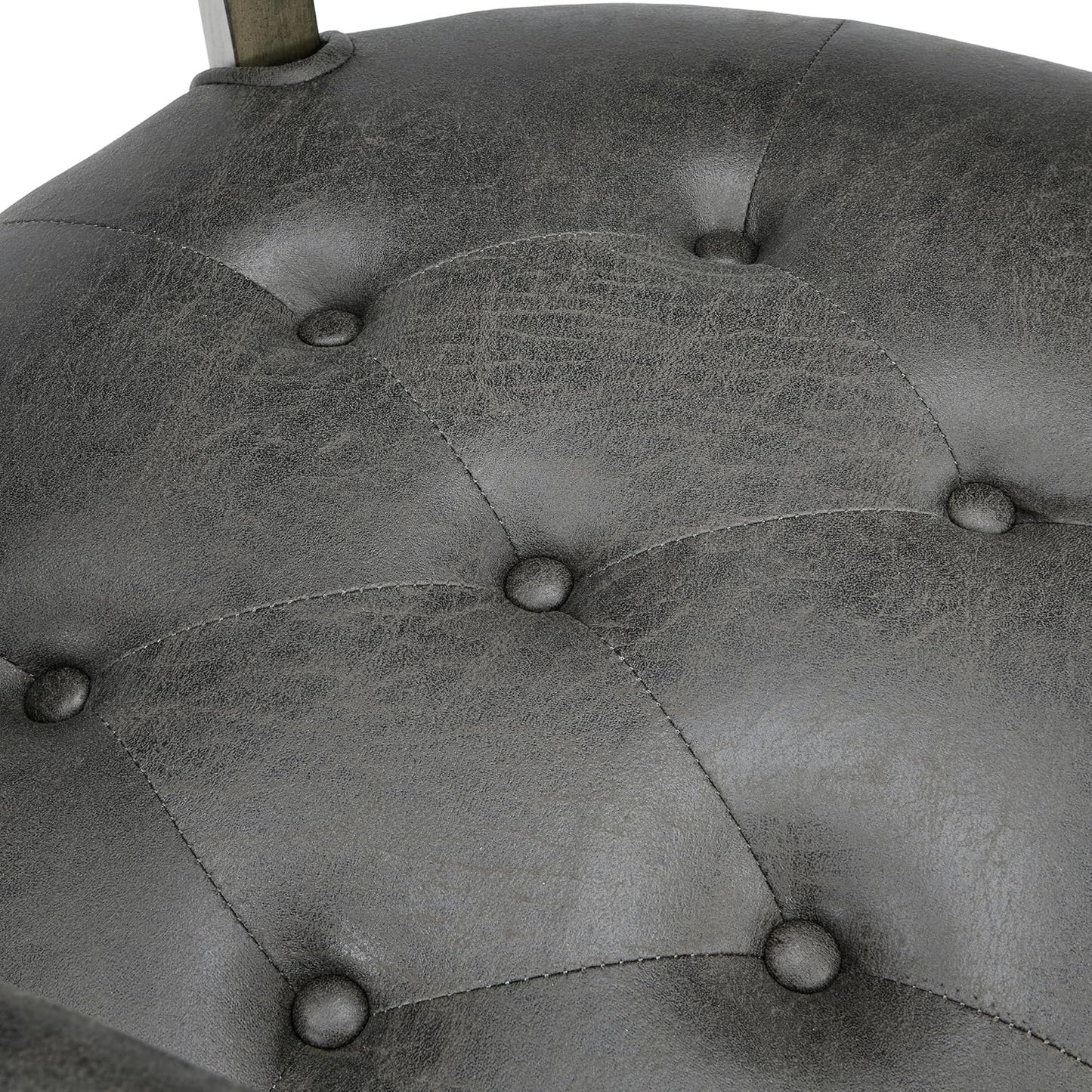 LEEMTORIG Large Dining Chairs with Casters and Arms, Rolling Dining Chairs with Wheels, Wood Boss Caption's Chairs, 26" D x 25.2" W x 31.5" H, Grey Legs & Dark Grey Fabric SY-1318-GY