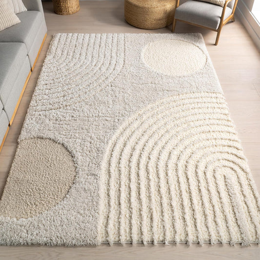 nuLOOM Gloria Abstract Shag Accent Rug, 3x5, Beige