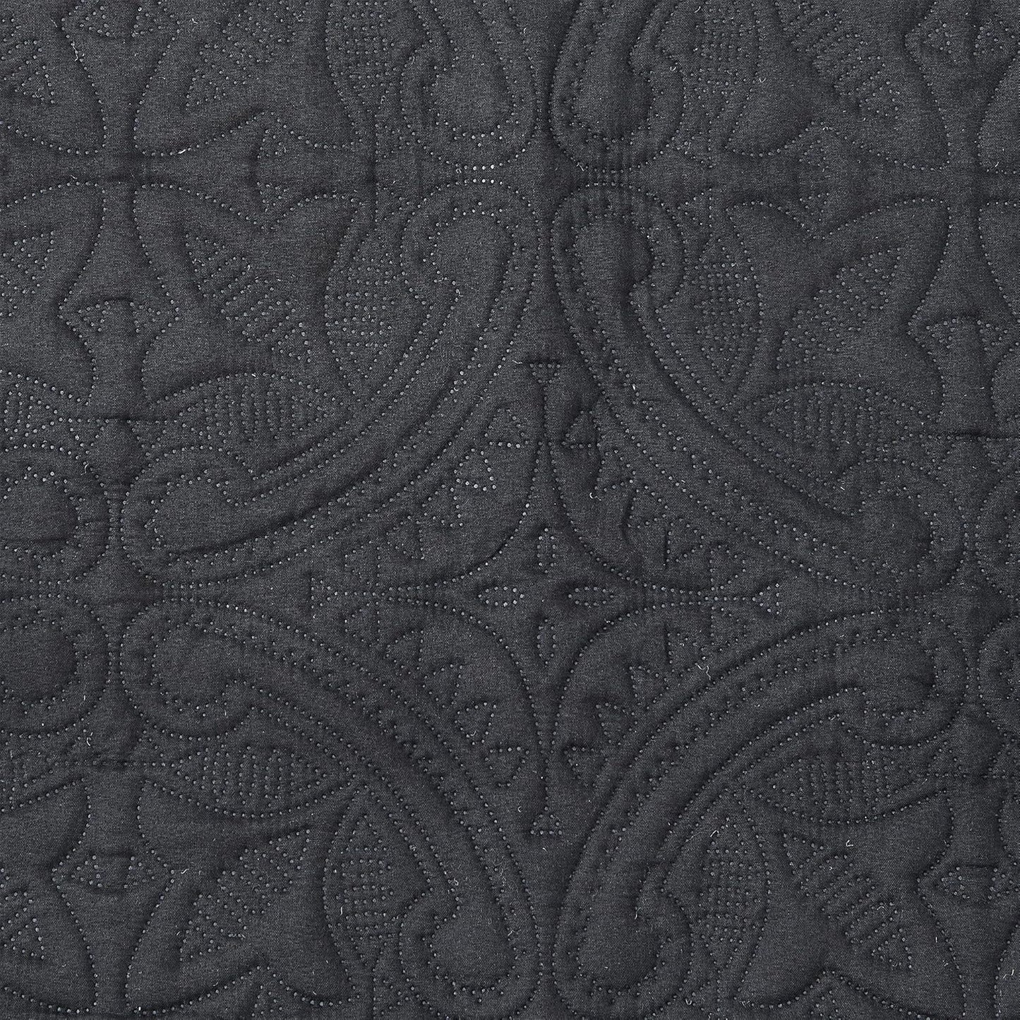 Great Bay Home Reversible Loveseat Cover - Washable Slipcover Furniture Protector with Elastic Straps - Couch Cover for Dogs, Kids, and Pets - Quilted & Stitched Detail (Loveseat, Black/Taupe)